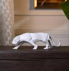 Big White Panther Statue - Sleek Polyresin Sculpture for Home Decor - HomiQ