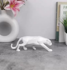 Big White Panther Statue - Sleek Polyresin Sculpture for Home Decor - HomiQ