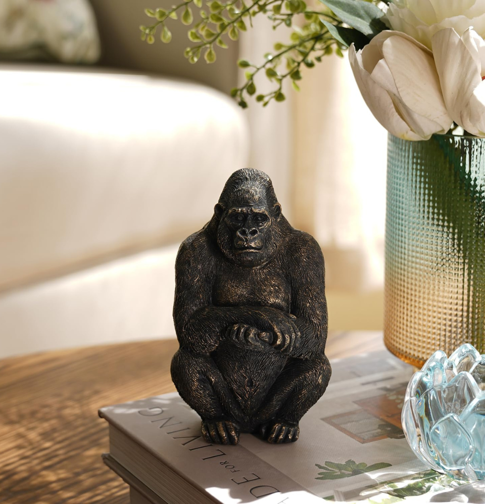 Black Gorilla Resin Statue