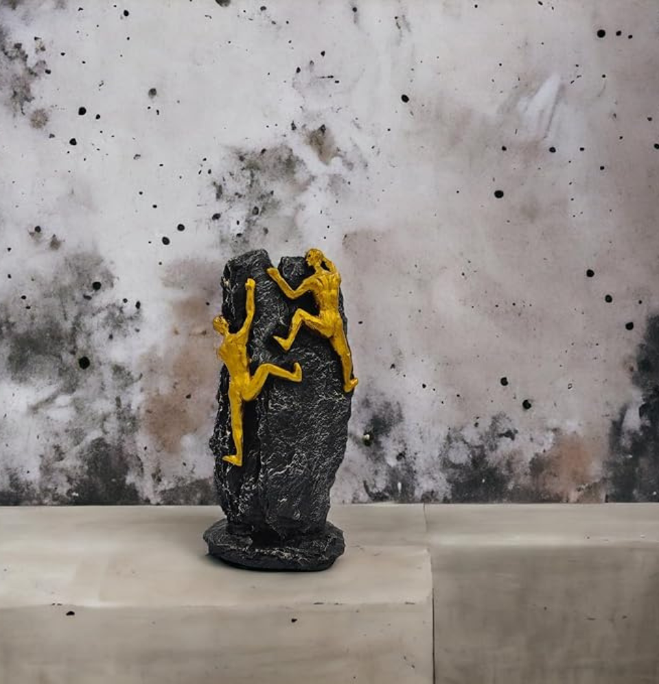 Black Resin Rock Climbing Figures