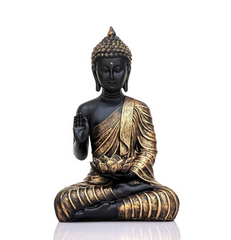 Black and Golden Buddha Statue with Candle Holder - HomiQ