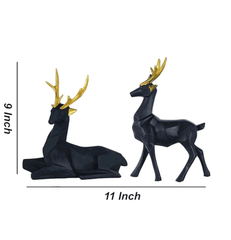 Deer Figurine Set of 2 - Elegant Animal Showpieces for Home Decor - HomiQ