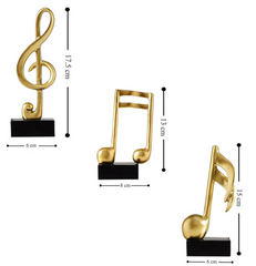 Resin Music Note Sculpture with Golden Finish - HomiQ