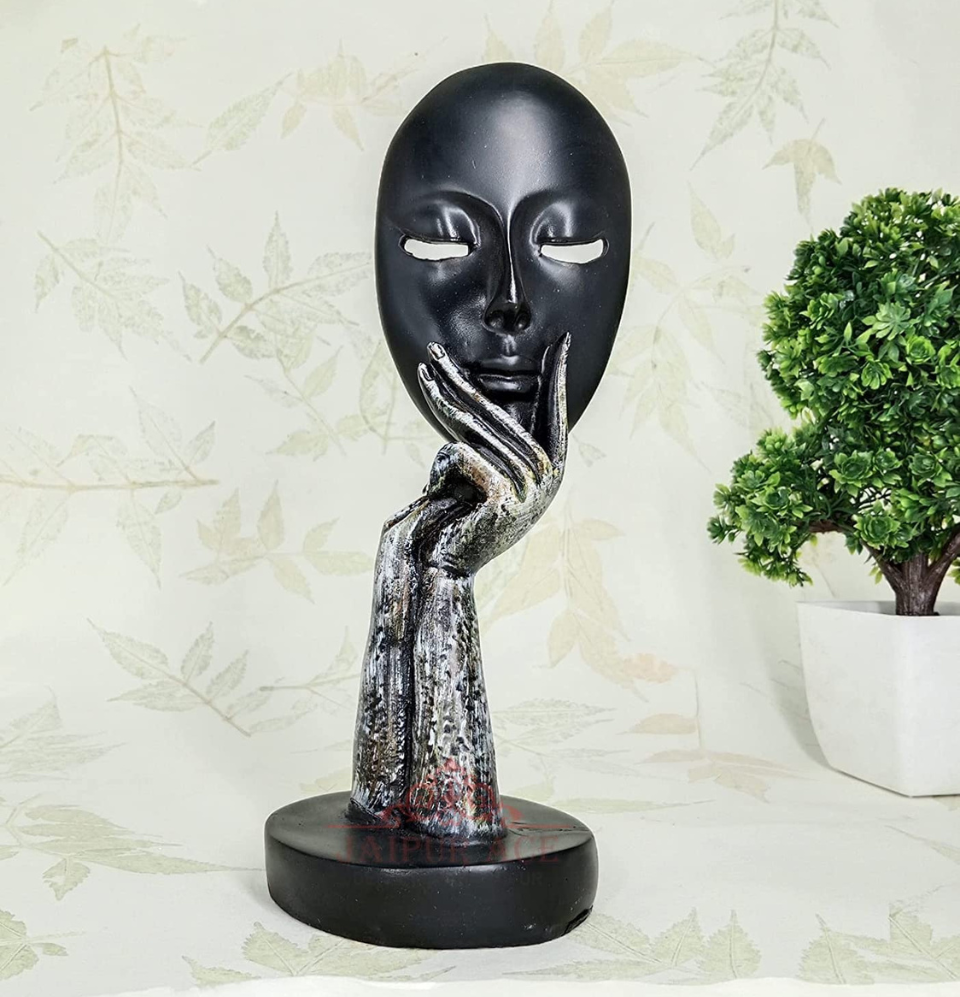 Resin Thinking Lady Face Statue