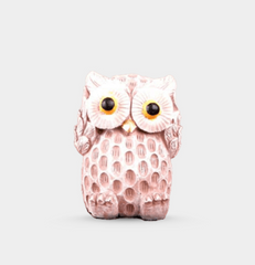Set of 3 Pink Gandhi Style Owl Figurines - HomiQ