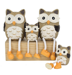 TIED RIBBONS Owl Family Shelf Sitters - Perfect for Home Decor - HomiQ