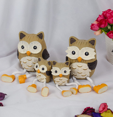 TIED RIBBONS Owl Family Shelf Sitters - Perfect for Home Decor - HomiQ