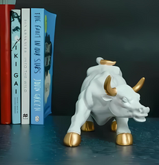 White Charging Bull Statue - A Symbol of Prosperity - HomiQ