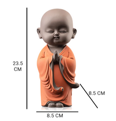Yellow Namaste Monk Statue - Traditional Home Decor - HomiQ